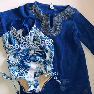 Cabana Life baby girl swimsuit and cover up